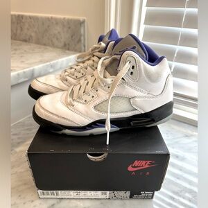 Nike Air Jordan Retro Youth Basketball Shoes white - dark concord (purple) 4.5